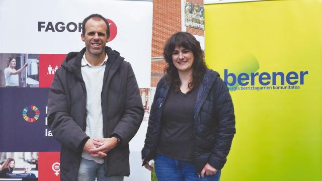 Aritz Otxandiano, responsable de Sostenibilidad de Fagor, y Arianne Kareaga, presidenta de Berener. / Grupo Fagor. Aritz Otxandiano, responsable de Sostenibilidad de Fagor, y Arianne Kareaga, presidenta de Berener.