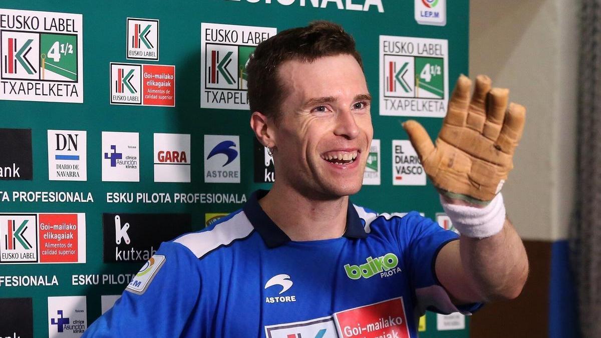 Artola, el sábado tras vencer en Tafalla a Elordi.