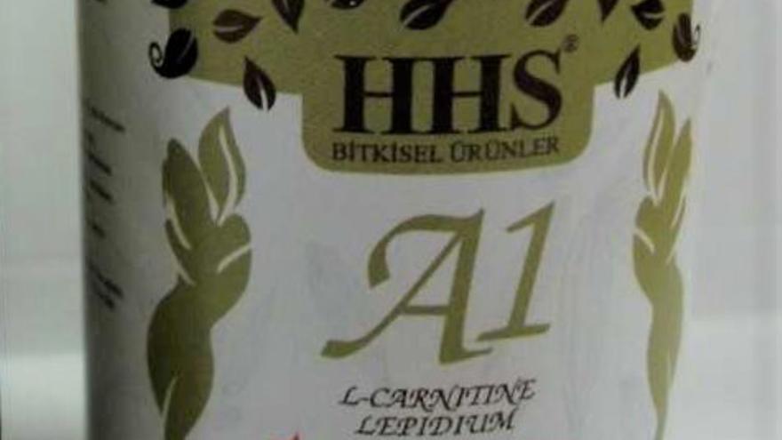 Imagen del producto retirado 'HHS A1 L-Carnitine Lepidium cápsulas'.