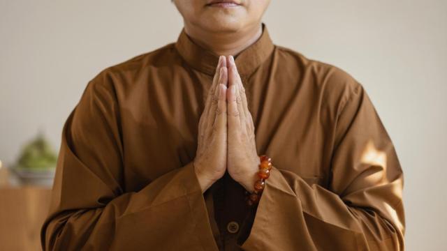 Imagen de archivo de un monje budista.