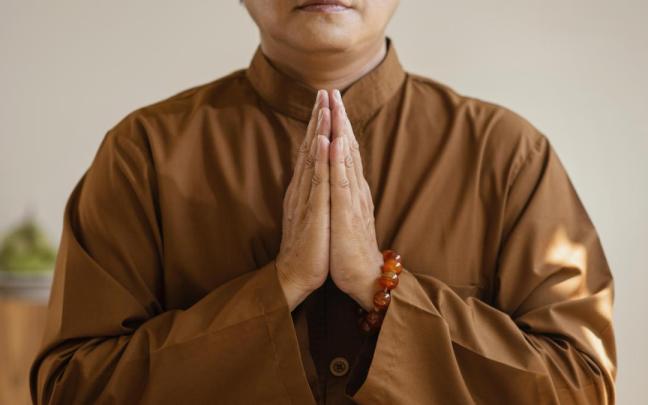 Imagen de archivo de un monje budista.