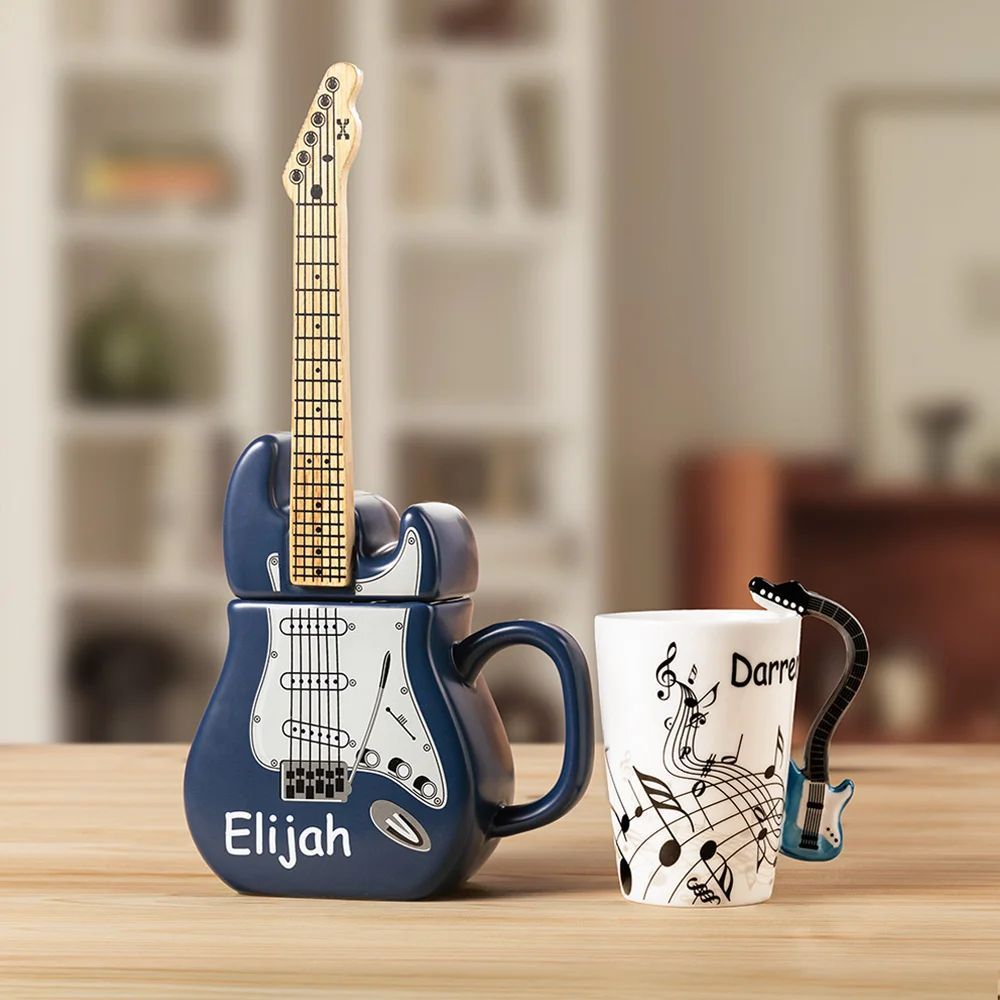 Tazas ideales para los amantes de la música en general y de la guitarra en particular.