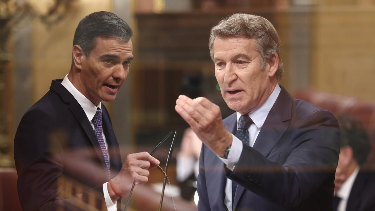 Sánchez y Feijóo, en el Congreso de los Diputados.