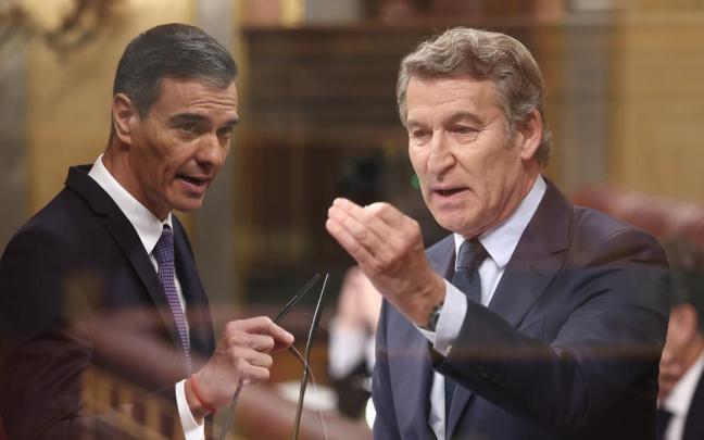 Sánchez y Feijóo, en el Congreso de los Diputados.