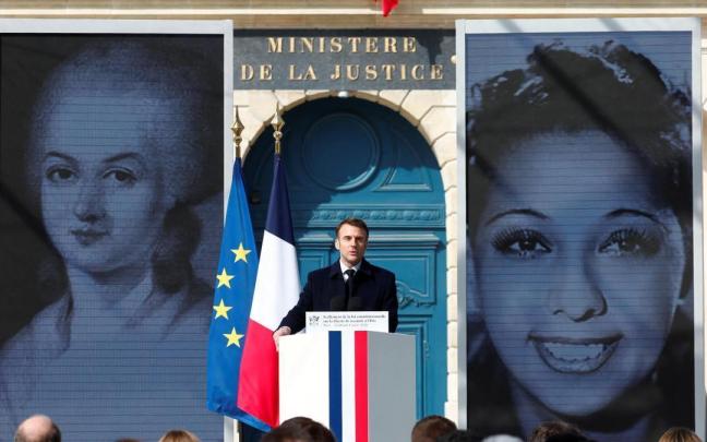 El presidente francés, Emmanuel Macron, durante durante su discurso con motivo del Día Internacional de la Mujer / EFE El presidente francés, Emmanuel Macron, durante durante su discurso con motivo del Día Internacional de la Mujer
