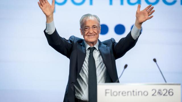 El presidente del Real Madrid Florentino Pérez, durante su campaña electoral.