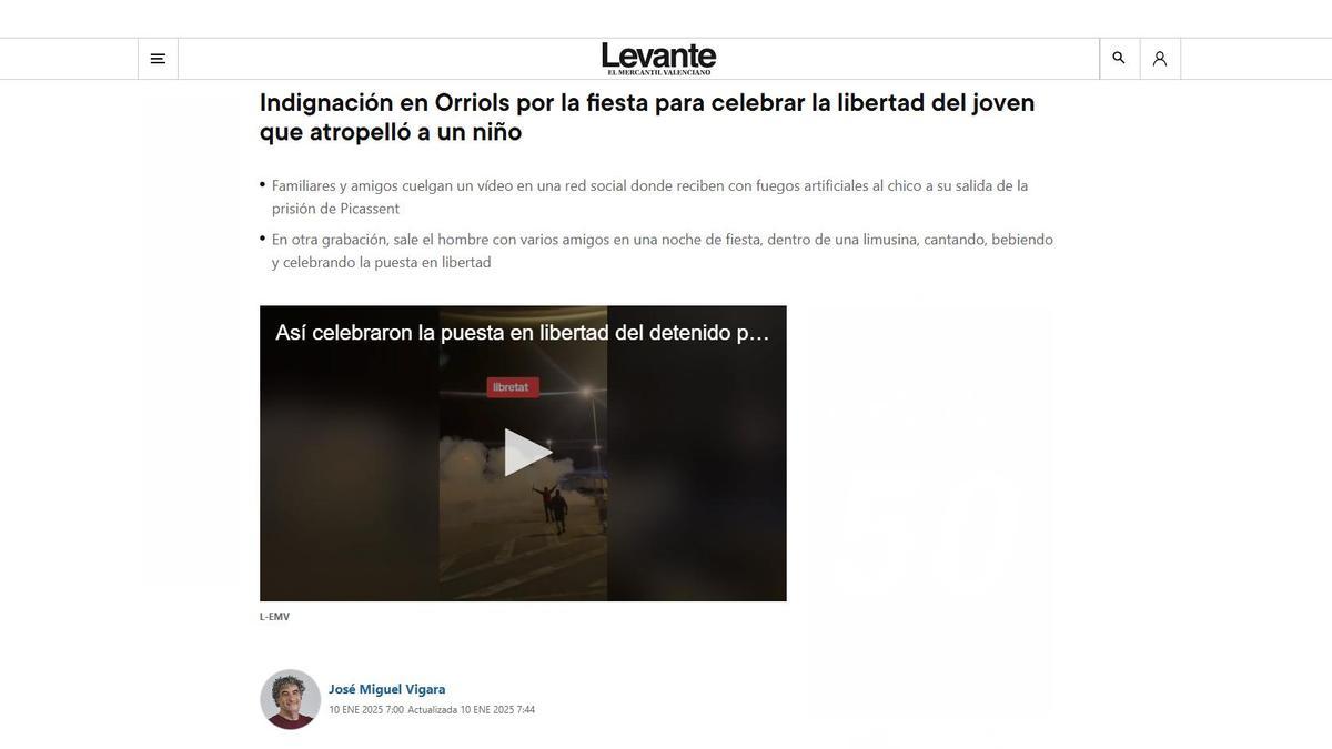 Indignación en Orriols por la fiesta para celebrar la libertad del joven que atropelló a un niño