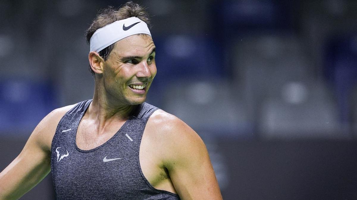 El tenista Rafa Nadal durante un entrenamiento previo al torneo de la Copa Davis de 2024.