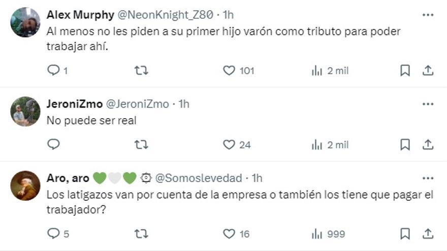 Algunas de las respuestas al post.