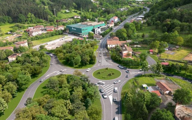 Montaje del proyecto que se proyecta para la futura rotonda de Urkizu en Igorre