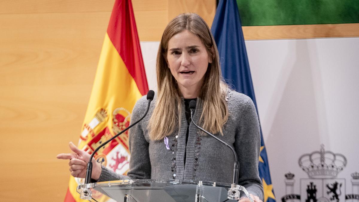 Sara Aagesen, durante la entrega de la cartera del ministerio