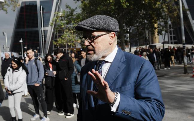 El abogado Jacobo Teijelo, a su llegada a los juzgados.