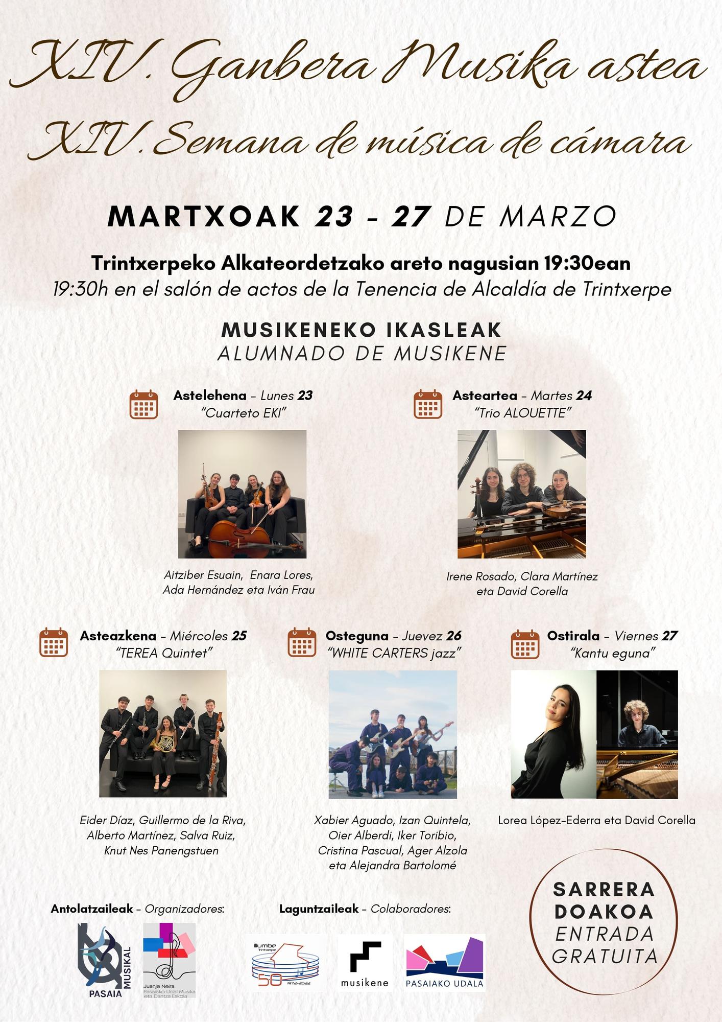 Cartel con la programación.