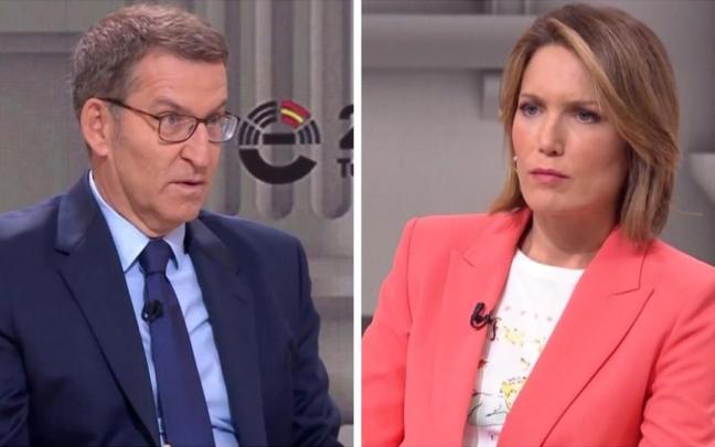 Alberto Núñez Feijóo y Silvia Intxaurrondo, durante la famosa entrevista.