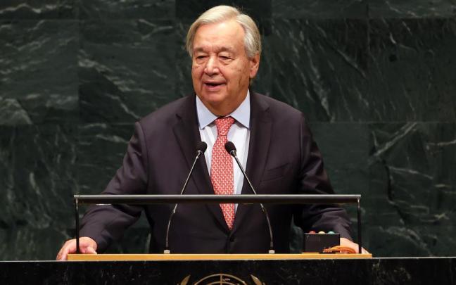 El secretario general, António Guterres, durante su intervención en la 81ª Asamblea General de la ONU.