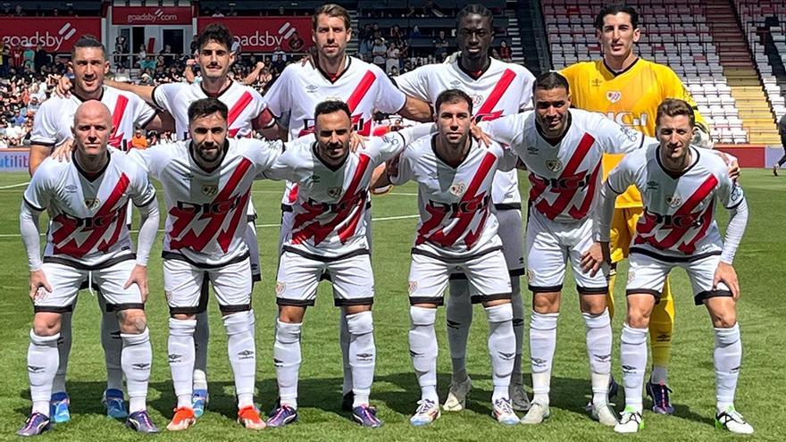 Alineación del Rayo en el partido amistoso contra el Bournemouth, el pasado domingo 4 de agosto. / RAYO VALLECANO