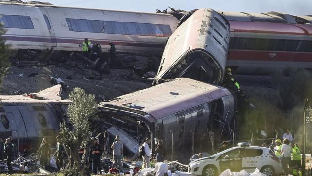 Imagen del convoy Iryo accidentado en Toledo.