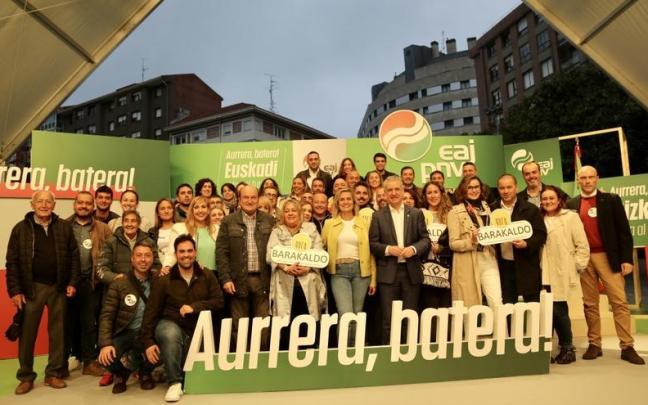El PNV ha celebrado este jueves un mitin electoral en Barakaldo