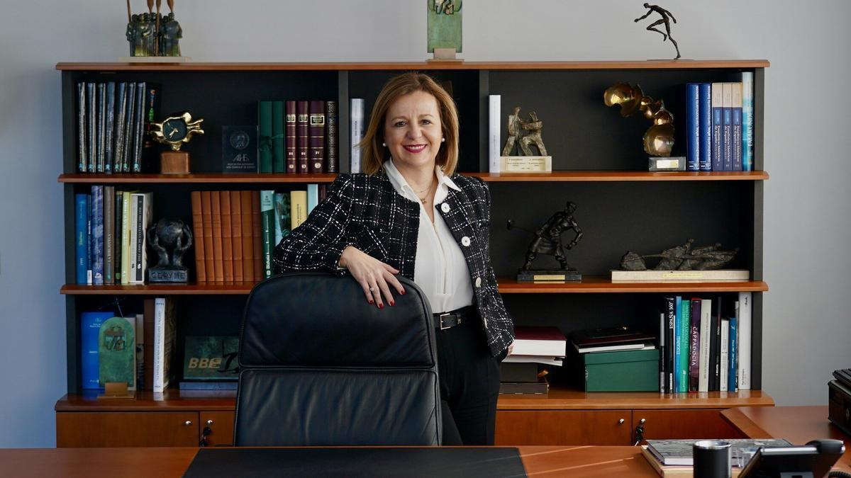 Tamara Yagüe, la presidenta de Confebask, en su despacho de la sede de la patronal en Bilbao.