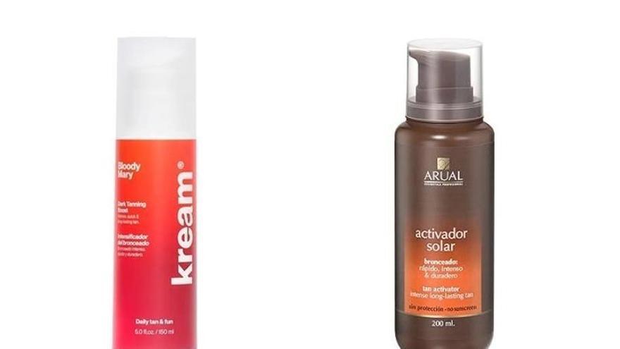 Los cosméticos Arual Activador Solar y Kream Bloody Mary Intensificador de bronceado.