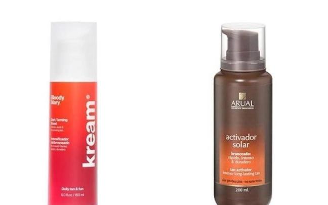 Los cosméticos Arual Activador Solar y Kream Bloody Mary Intensificador de bronceado. / AEMPS Los cosméticos Arual Activador Solar y Kream Bloody Mary Intensificador de bronceado.
