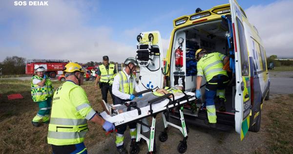 Simulacro de accidente aéreo en el aeropuerto de Foronda. Foto: Departamento de Seguridad del Gobierno Vasco