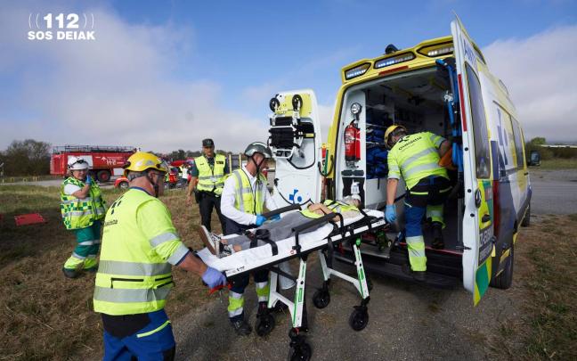 Simulacro de accidente aéreo en el aeropuerto de Foronda. Foto: Departamento de Seguridad del Gobierno Vasco