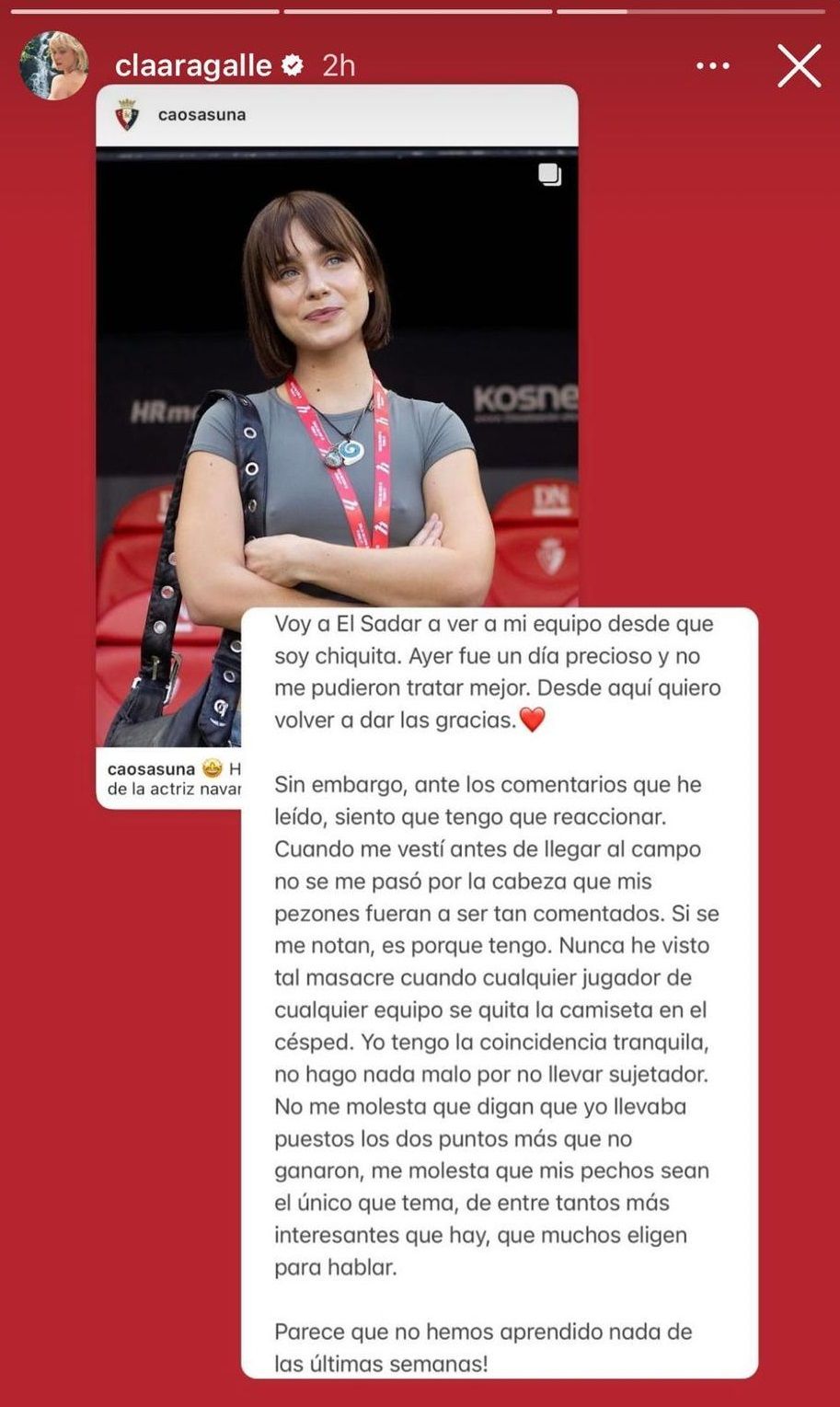 La publicación de Clara Galle.