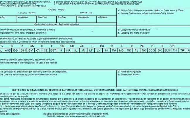 Un modelo de carta verde.