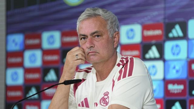 Jose Mourinho, técnico del Real Madrid, durante la rueda de prensa celebrada hoy.