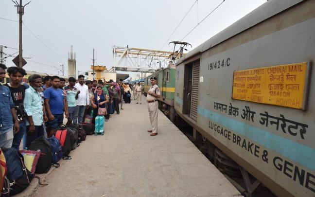 Una estación de tren india en una foto de archivo.