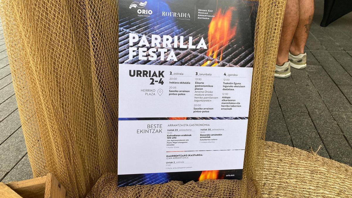 Programa de la segunda edición de la Parrilla Festa de Orio.