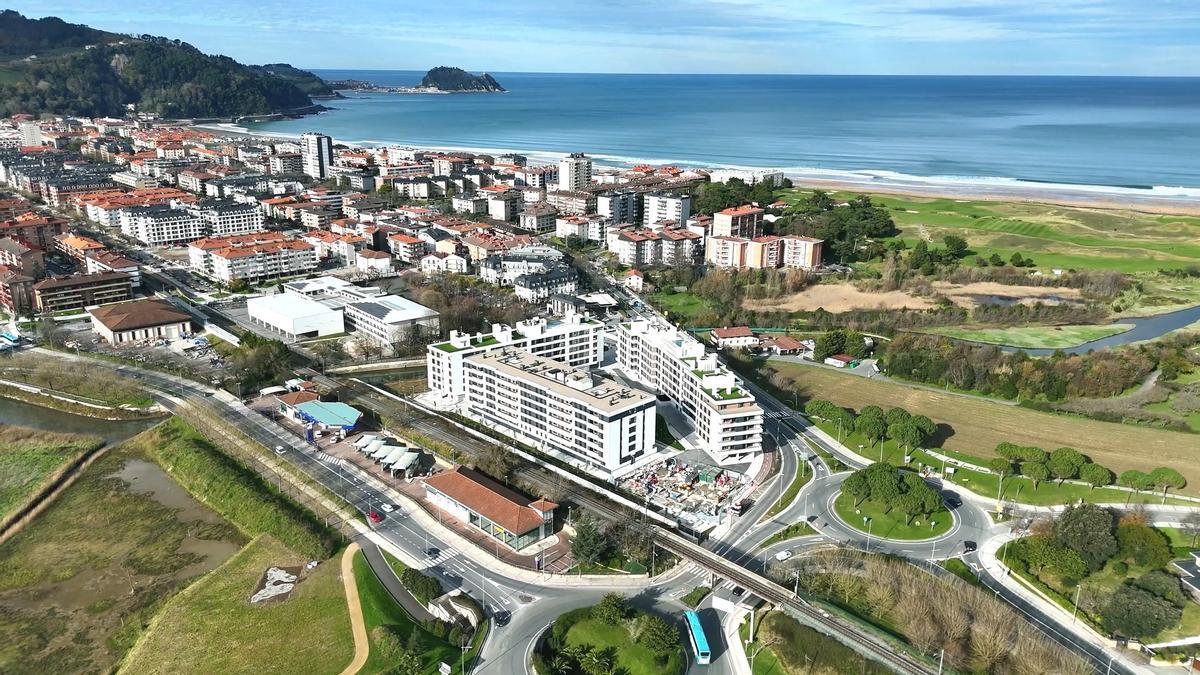 Vista aérea de la villa de Zarautz.