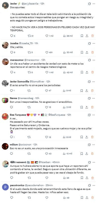 Algunos usuarios criticaron el por qué el reportero se encontraba en un lugar de riesgo.
