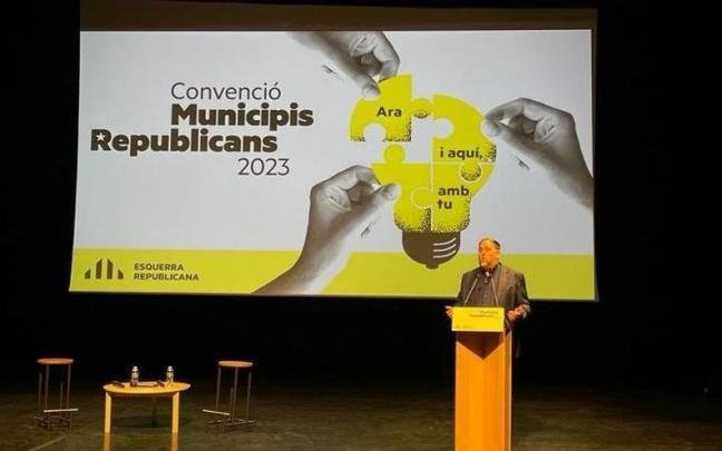 El líder de ERC, Oriol Junqueras, en la Convenció de Municipis Republicans.