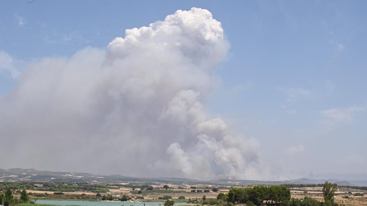 Imágenes del incendio de Orés.