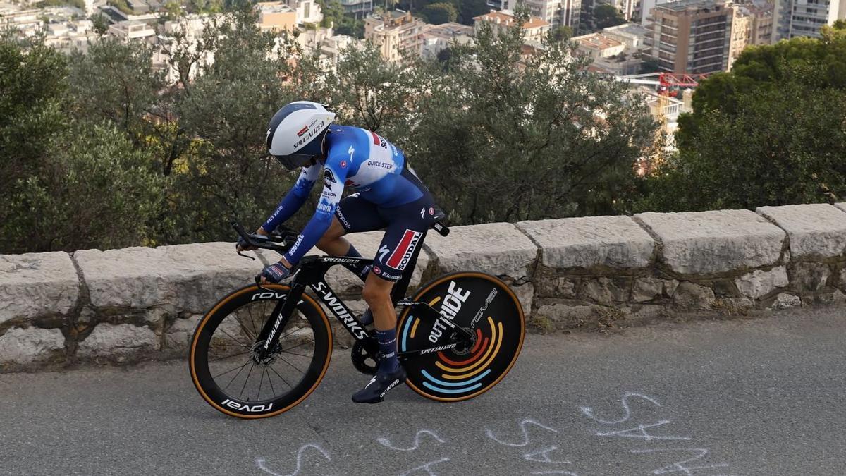 Mikel Landa, durante la crono entre Mónaco y Niza.