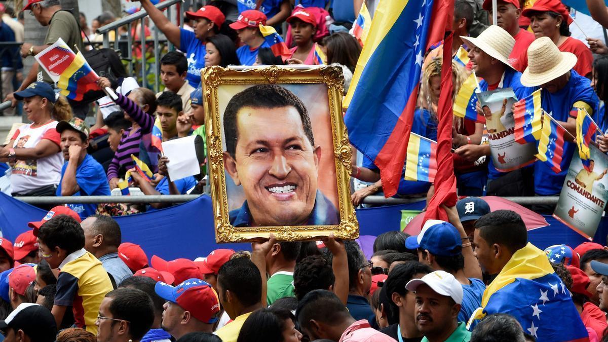 Imagen de archivo de un homenaje a Hugo Chávez en el segundo aniversario de su muerte.