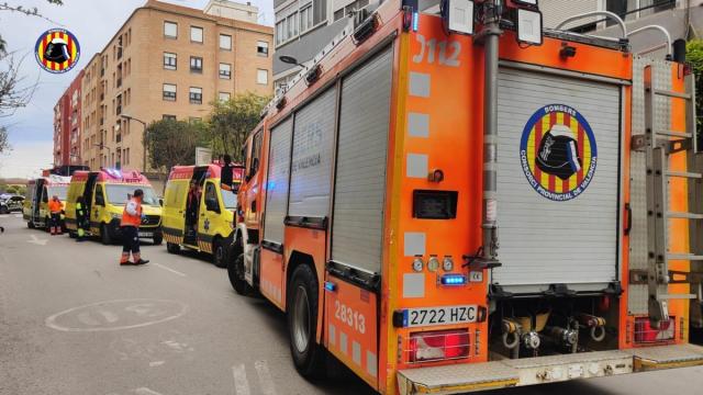Intervención de los bomberos de Valencia.