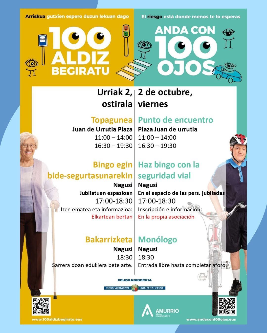 Cartel de la campaña de seguridad vial para mayores que llega hoy a Amurrio