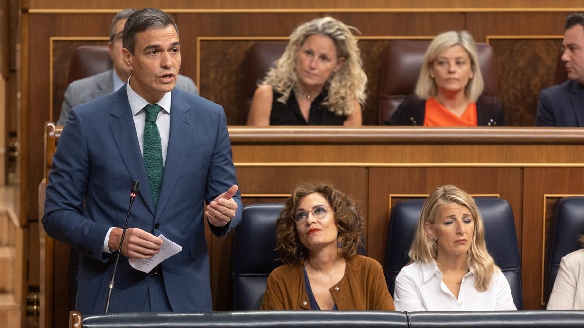 Sánchez interviene durante la sesión de control, 26 de junio.