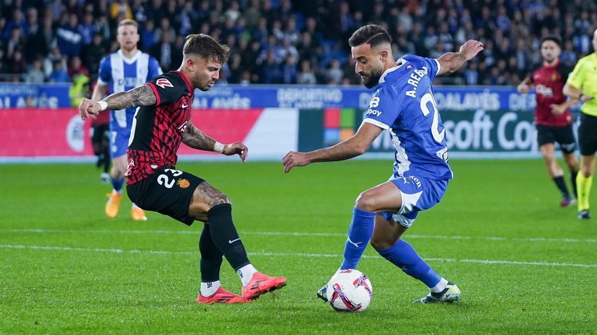 Abde Rebbach en una imagen durante el encuentro del Deportivo Alavés frente al RCD Mallorca. Foto: Deportivo Alavés