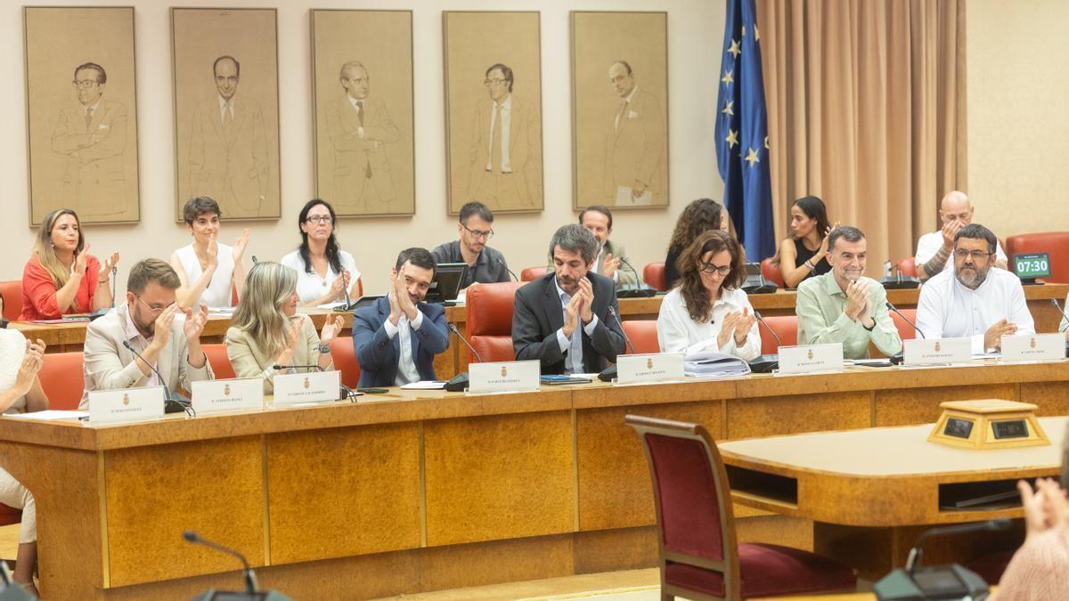 Los representantes de los partidos de izquierdas.