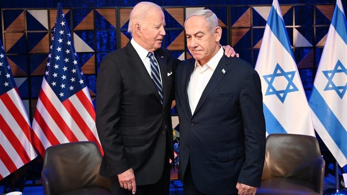 Joe Biden y Netayanhu en un encuentro en Tel Aviv.