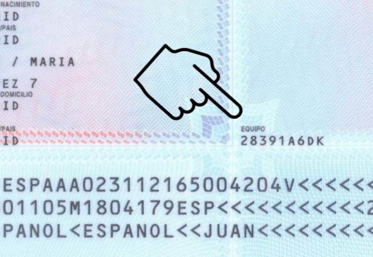 El número de equipo de expedición en un DNI 2.0.