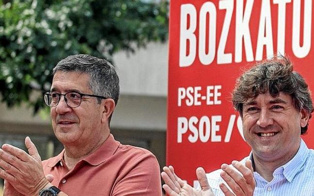 El candidato Patxi López y el líder del PSE, Eneko Andueza.