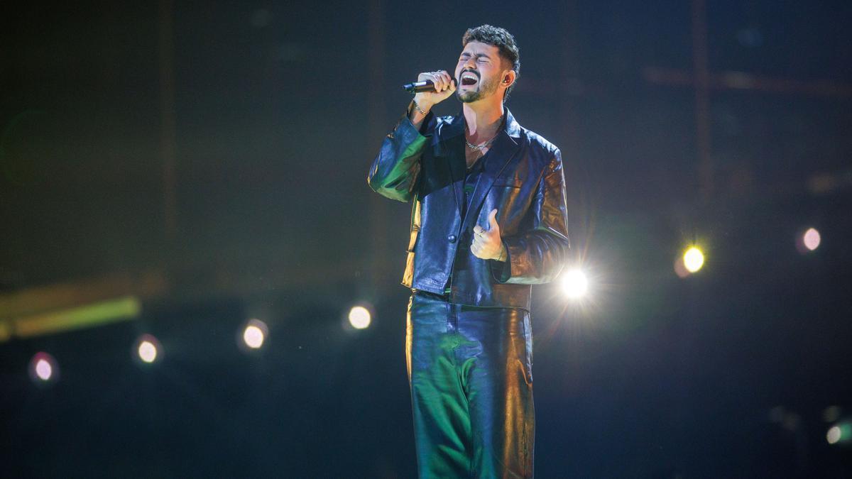 Noam Bettan, representante de Israel, durante los ensayos de Eurovisión 2026.