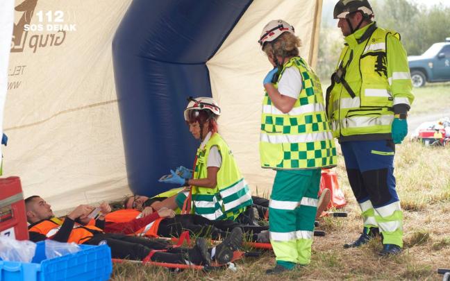 Simulacro de accidente aéreo en el aeropuerto de Foronda. Foto: Departamento de Seguridad del Gobierno Vasco