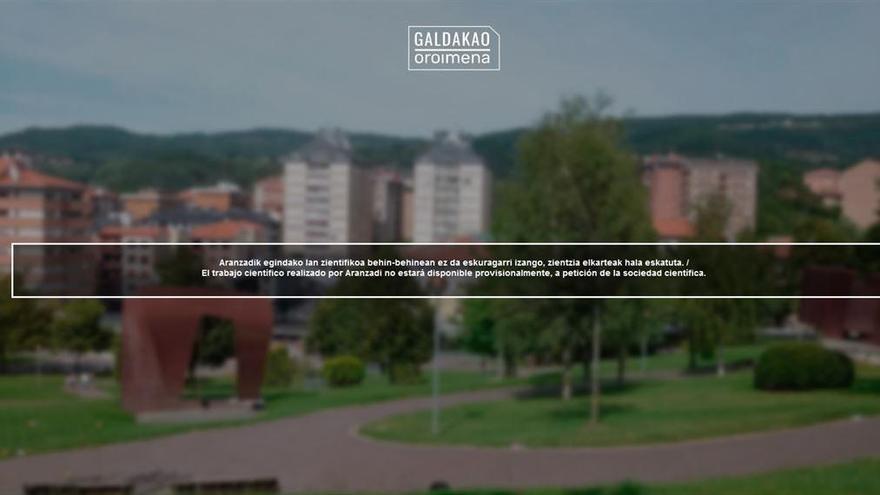 La web 'Oroimena' del ayuntamiento de Galdakao desactivada.
