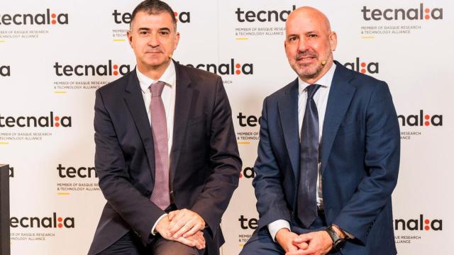 Jesús Valero y Alex Belaustegui, en la presentación de resultados de Tecnalia en Bilbao. / NTM Jesús Valero y Alex Belaustegui, en la presentación de resultados de Tecnalia en Bilbao.